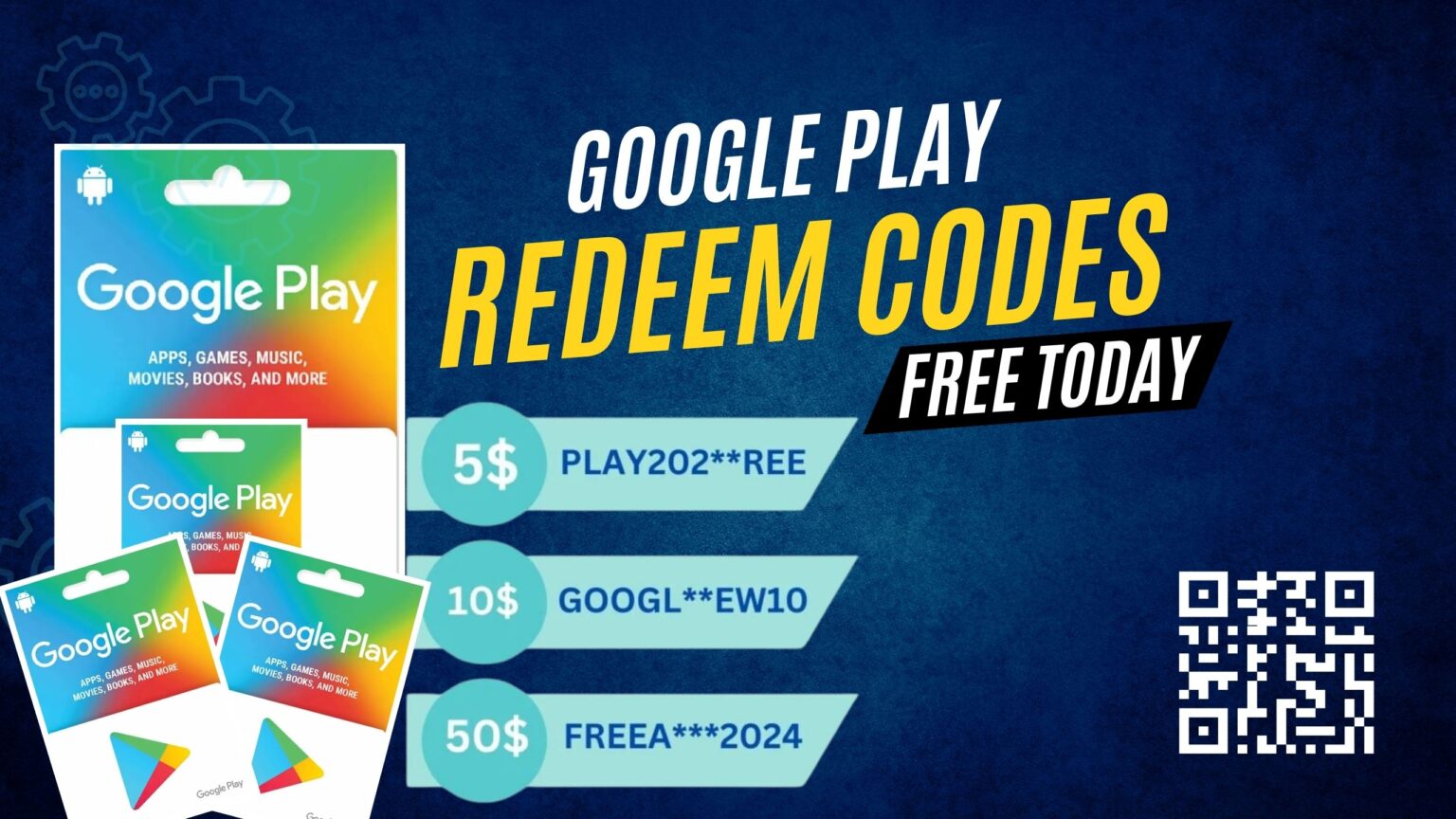 Google Play Redeem Codes Free - Active Today (10, 5, 40 & 50)