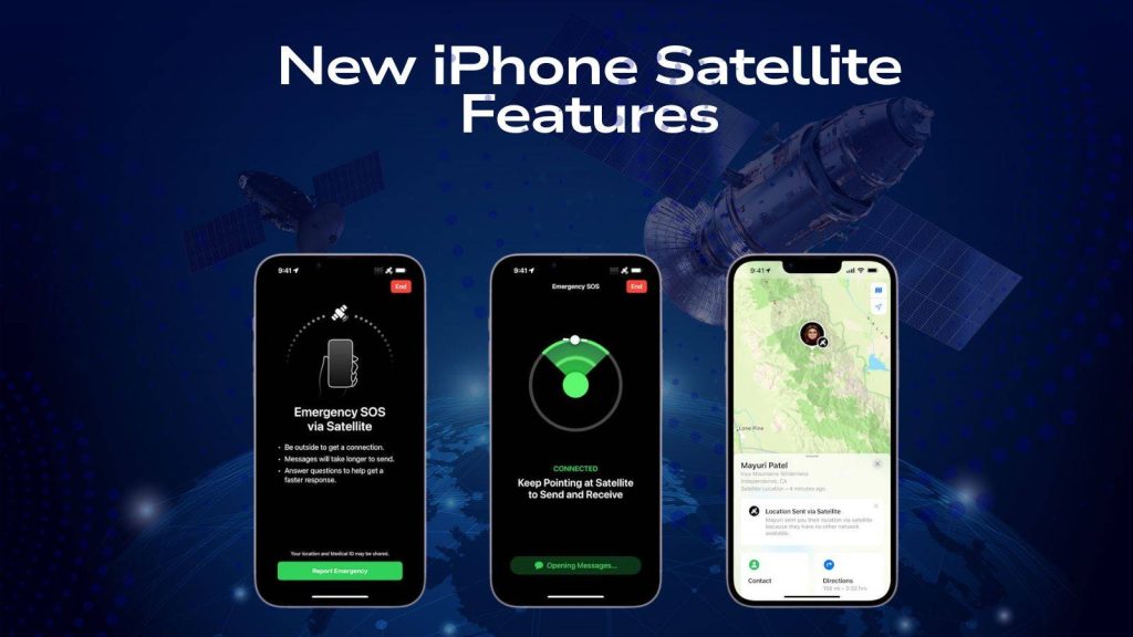 range of iPhone satellite connectivity